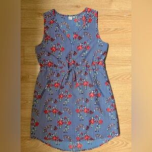 SIMONS Twik Blue and White Halter Sundress Midi